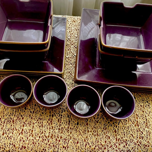 Pottery Barn Other - Pottery Barn 4 Person Place Setting Sushi Magenta dish set